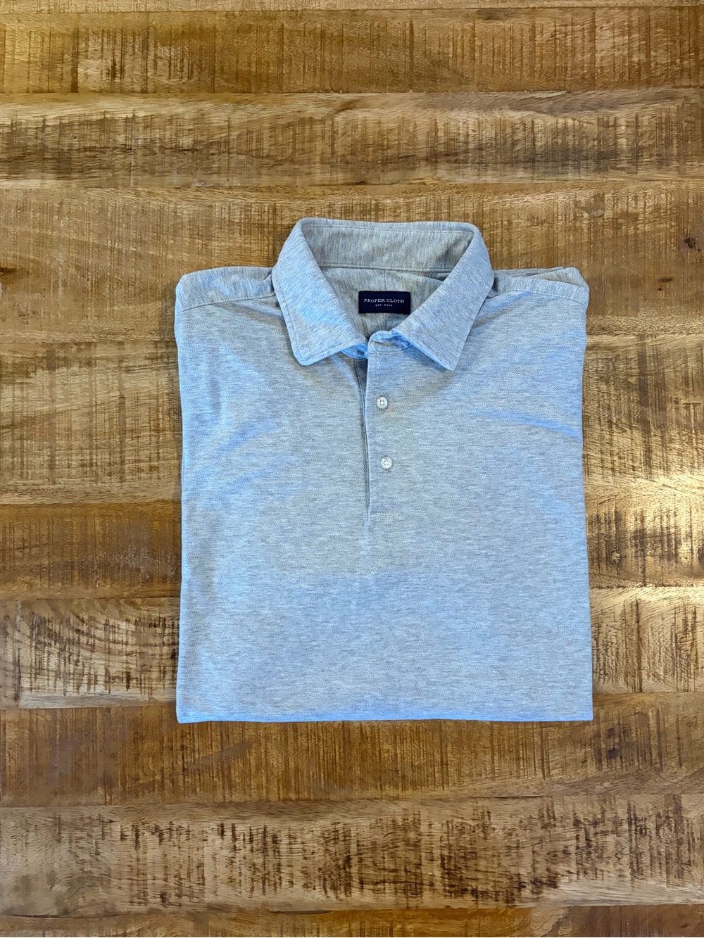 Proper Cloth Light Grey Melange Easy Care Dress Polo